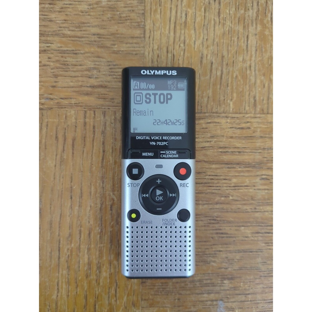 Olympus VN-702PC Digital Voice Recorder‎ Black And Silver- Tested